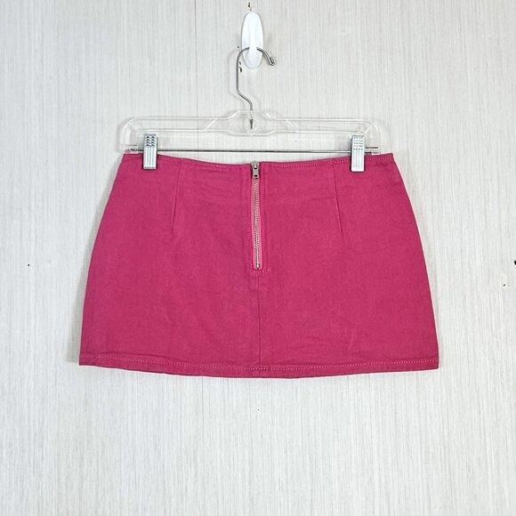 SALE PrettyLittleThing PLT Pink Micro Mini Denim Skirt - US sz 2 - NWT - Picture 3 of 7